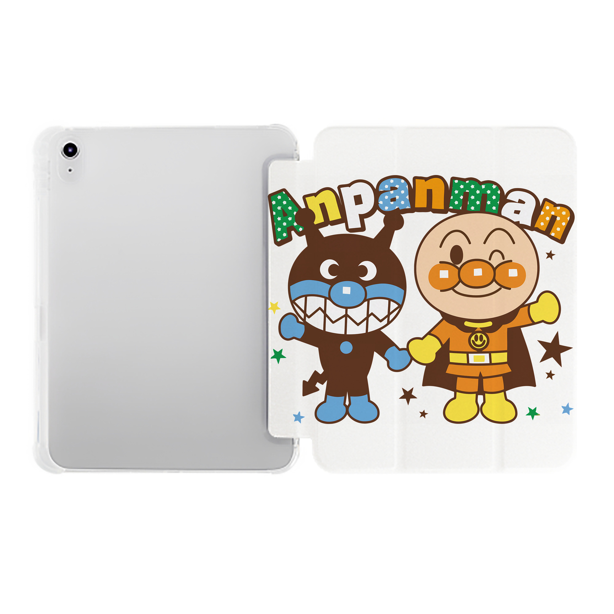 （画像用） アンパンマン Anpanman IPad ケース ペン収納付き 三つ折りスタンド PUレザー×シリコン 対応機種9.5/10.5/10.9インチ